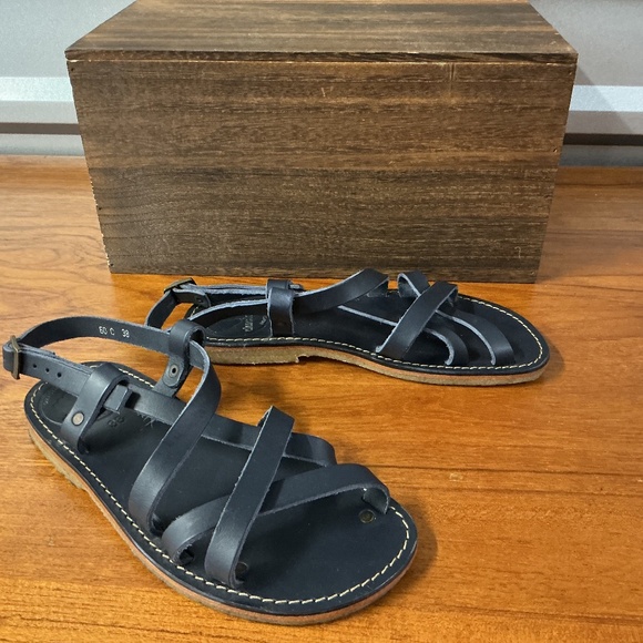 Duckfeet Women Blue Leather Strappy Fisherman Sandal Size 38EU 7.5-8US - Picture 1 of 8